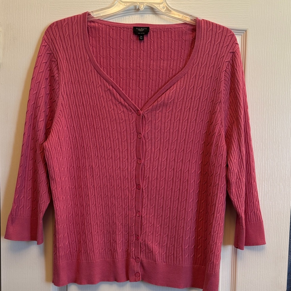 Talbots Rose Button-Up Cardigan